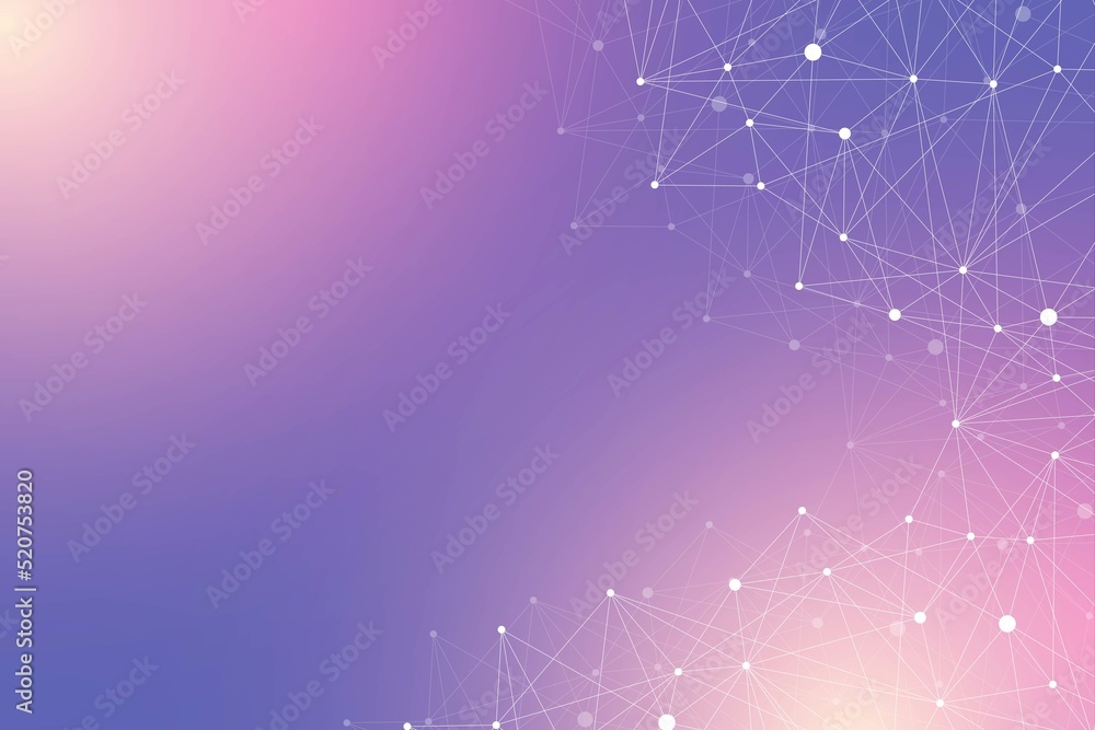 Aufkleber Technology abstract background with connected line and dots. Big data visualization. Artificial Intelligence and Machine Learning Concept Background. Analytical networks illustration