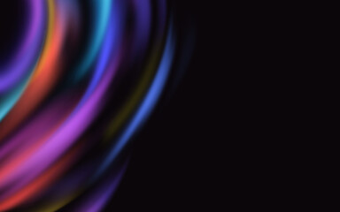 Multicolor Vortex Waves with Motion Blur on Black Background 