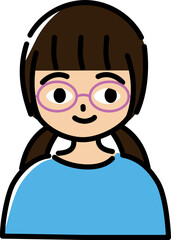 幼児から小学生低学年くらいの外斜視の女の子（上半身）