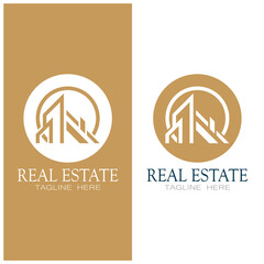 Real Estate Business Logo icon illustration Template, Building, Property Development, and Construction Logo Vector