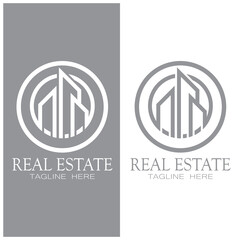 Real Estate Business Logo icon illustration Template, Building, Property Development, and Construction Logo Vector