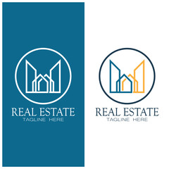 Real Estate Business Logo icon illustration Template, Building, Property Development, and Construction Logo Vector