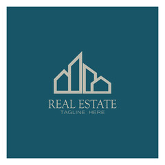 Real Estate Business Logo icon illustration Template, Building, Property Development, and Construction Logo Vector