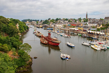 Douarnenez. Panorama sur Port-Rhu depuis le viaduc. Finistère. Bretagne