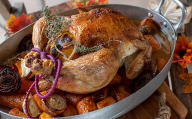 Thanksgiving poultry with root vegetables