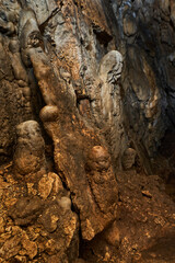 Interior of a cave with speleothemes