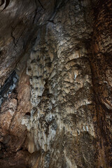 Interior of a cave with speleothemes