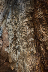 Interior of a cave with speleothemes