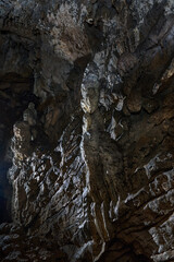 Interior of a cave with speleothemes