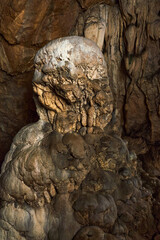 Interior of a cave with speleothemes