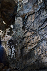 Interior of a cave with speleothemes