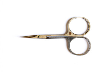 Cuticle scissors isolated on a white background. Manicure and pedicure nail care tool. Nail...