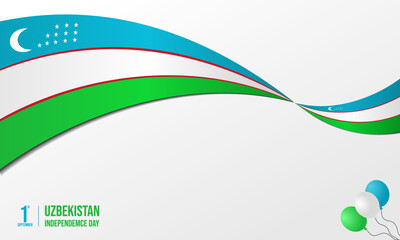 Uzbekistan Independence Day flag logo icon banner background design