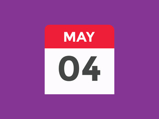 may 4 calendar reminder. 4th may daily calendar icon template. Vector illustration 
