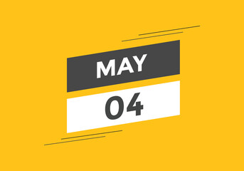 may 4 calendar reminder. 4th may daily calendar icon template. Vector illustration 
