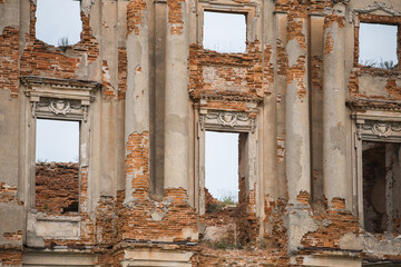 Ancient ruins of a red brick palace - historical architectural heritage - ancient masonry and construction