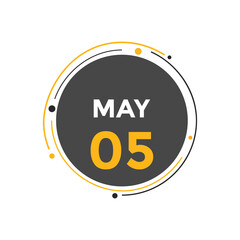 may 5 Calendar icon Design. Calendar Date 5th may. Calendar template 
