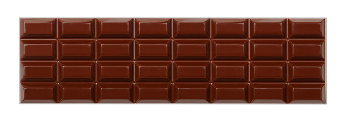 Dark chocolate bar isolated on white