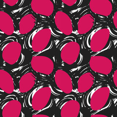 Heart shaped brush stroke seamless pattern design