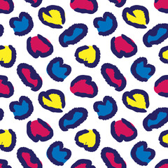 Heart shaped brush stroke seamless pattern design