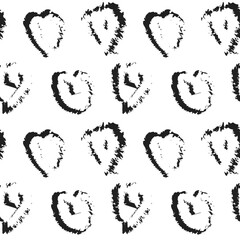 Heart shaped brush stroke seamless pattern design