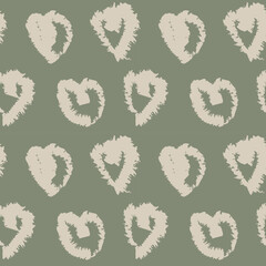 Heart shaped brush stroke seamless pattern design