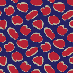 Heart shaped brush stroke seamless pattern design