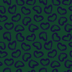 Heart shaped brush stroke seamless pattern design