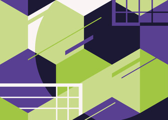 Soccer banner in abstract style. Creative sport placard.