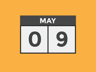 may 9 calendar reminder. 9th may daily calendar icon template. Vector illustration 
