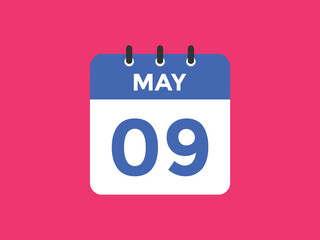 may 9 calendar reminder. 9th may daily calendar icon template. Vector illustration 
