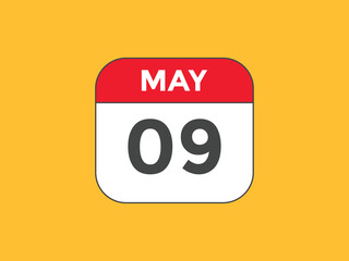 may 9 Calendar icon Design. Calendar Date 9th may. Calendar template 
