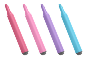 Group of Colored Markers Isolated on a White Background.