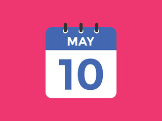 may 10 Calendar icon Design. Calendar Date 10th may. Calendar template 
