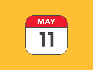 may 11 Calendar icon Design. Calendar Date 11th may. Calendar template 
