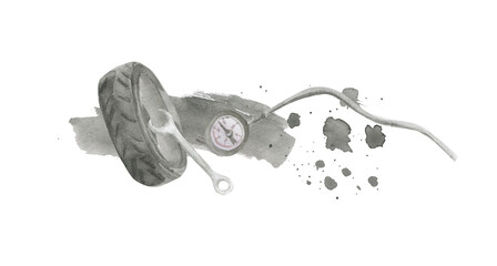 Repair, maintenance of machines. Automechanical works banner.