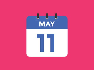 may 11 calendar reminder. 11th may daily calendar icon template. Vector illustration 
