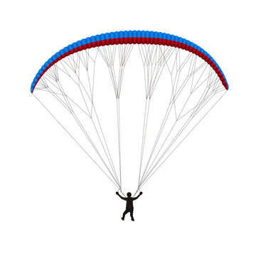 3D Colorful Parachute Isolated On White Background