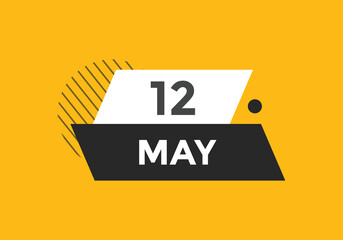 may 12 Calendar icon Design. Calendar Date 12th may. Calendar template 
