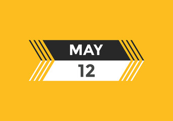 may 12 Calendar icon Design. Calendar Date 12th may. Calendar template 
