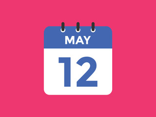 may 12 Calendar icon Design. Calendar Date 12th may. Calendar template 
