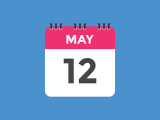 may 12 Calendar icon Design. Calendar Date 12th may. Calendar template 
