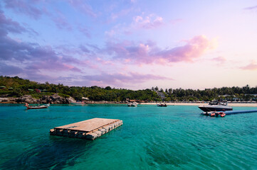Beautiful landscape with tropical beach and turquose water.