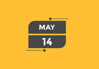 may 14 Calendar icon Design. Calendar Date 14th may. Calendar template 
