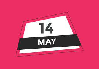 may 14 Calendar icon Design. Calendar Date 14th may. Calendar template 
