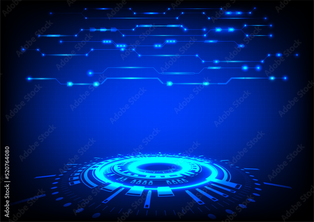 Poster graphics design circuit diagram digital system for network futuristic style glow vector illustration