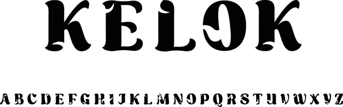 Kelok font, minimalist modern futuristic font vector design.
