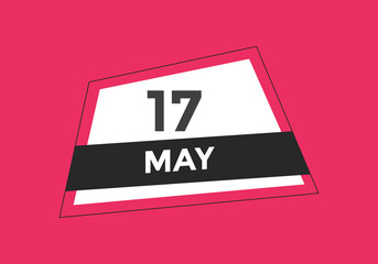 may 17 Calendar icon Design. Calendar Date 17th may. Calendar template 
