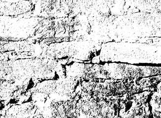 Distressed grunge pattern. Concrete, stone, brick wall. Shabby lines, strokes, stripes and spots. Isolated png illustration, transparent background. Use for overlay, montage, grain, texture, shadow.