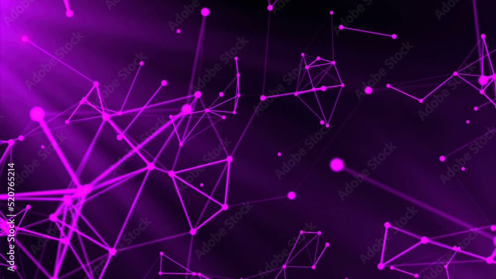 Poster abstract futuristic dark plexus background with moving connecting points and lines. motion. visualiz